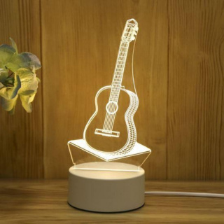 Dekoracyjna lampa 3D - gitara