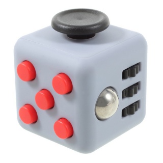 Fidget Cube - antystresowa kostka - szara/czerwona