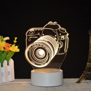 Dekoracyjna lampa 3D - aparat fotograficzny