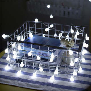 Łańcuch świetlny LED małe żarówki - zimne światło
