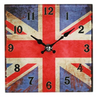 Szklany zegar - Union Jack