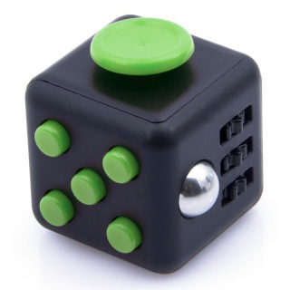 Fidget Cube - antystresowa kostka - czarna/zielona