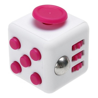 Fidget Cube - antystresowa kostka - biała/różowa