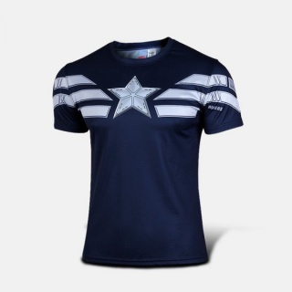 Sportowa koszulka - Captain America WINTER SOLDIER - niebieska - L