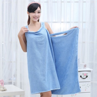 Szlafrokowy ręcznik - błękitny