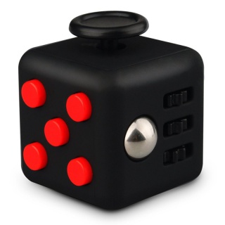 Fidget Cube - antystresowa kostka - czarna/czerwona