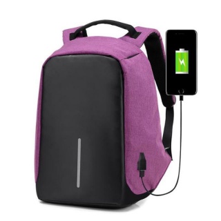 Plecak bezpieczeństwa z ładowarką USB - fioletowy