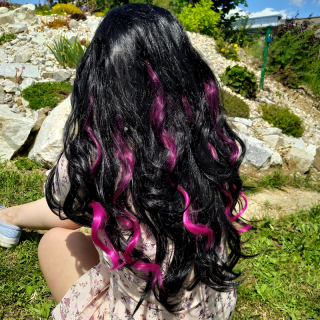 Kolorowe doczepiane włosy   - burgund