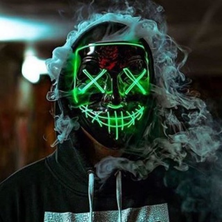 Straszna świecąca maska - zielony LED