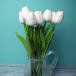 Sztuczne tulipany 10 szt - białe