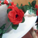 Girlanda z różami - czerwona