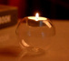 Szklany okrągły świecznik