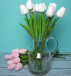 Sztuczne tulipany 10 szt - jasny róż