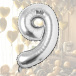 Nadmuchiwane balony cyfry maxi  100 cm srebrne  - 9