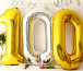 Nadmuchiwane balony cyfry maxi  100 cm złote  - 9