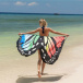 Sukienka plażowa - skrzydła motyla XS-M - tęcza