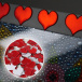 Naklejki na lusterko w kształcie serca 100 szt - czerwone